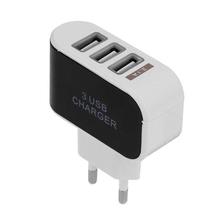 5V 2A EU Standard Plug Charger Adapter 100-240V 3 USB Hub Port Power Supply Charging Plug Socket Travel Charge For Mobile Phones