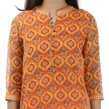 Dark Orange Double Layer Long Kurti