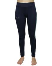 Sport Sun Navy Blue/Green Lycra Yoga Pant For Women - 4608SPSU0099 (N)