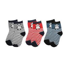 Combo Of 3 Pair Printed Socks For Kids -Grey/Red/Blue