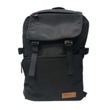 Black Printed Flap Backpack (Unisex) - 27