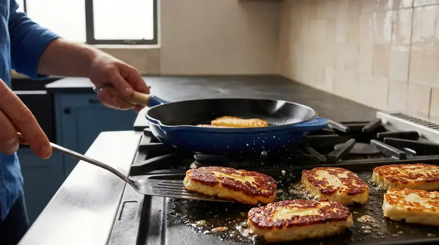 Recipe section image for Gegrilde paprika met halloumi en couscous