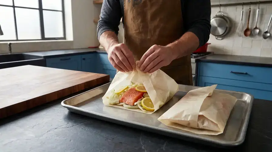 Recipe section image for Zalm uit de folie met venkel, dille en citroen