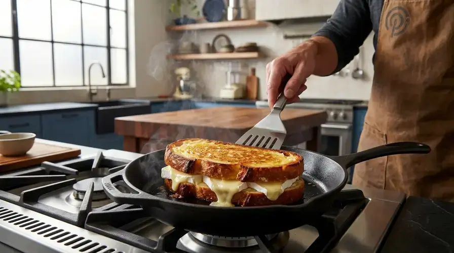 Recipe section image for Tosti met brie, honing en walnoot maken