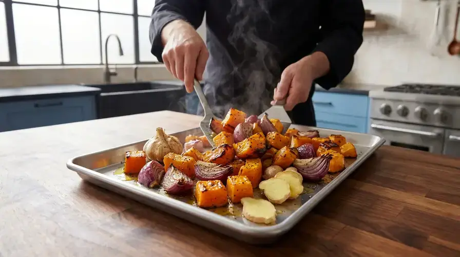 Recipe section image for Romige soep van geroosterde pompoen en gember