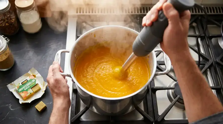 Recipe section image for Romige soep van geroosterde pompoen en gember