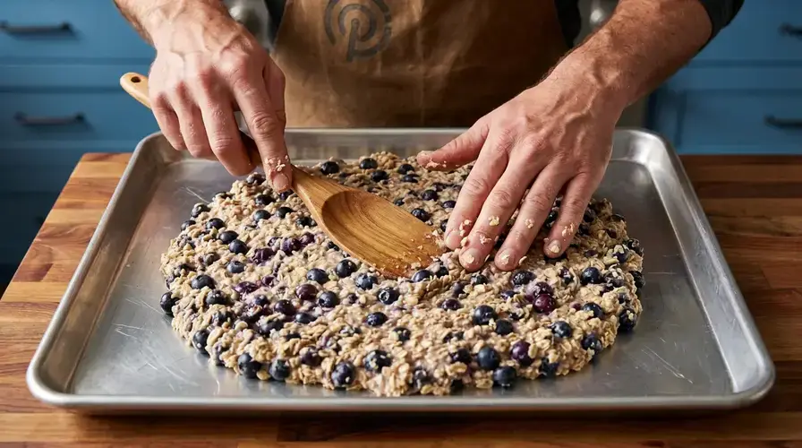 Recipe section image for Plaatkoek met bosbessen en havermout