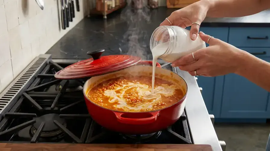 Recipe section image for Snelle linzenstoof met romige kokosmelk en kerrie