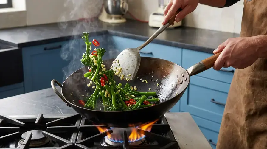 Recipe section image for Snelle noedels met bimi en oestersaus