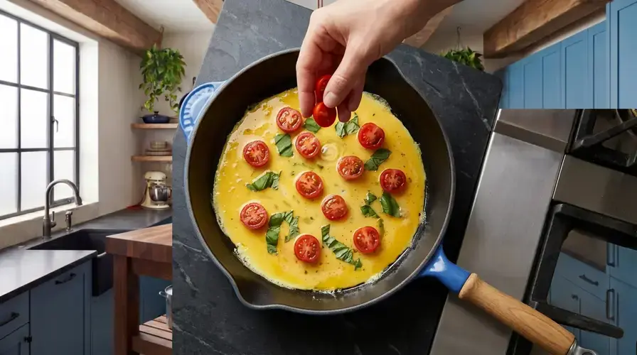 Recipe section image for Klassieke frittata met cherrytomaatjes en verse basilicum
