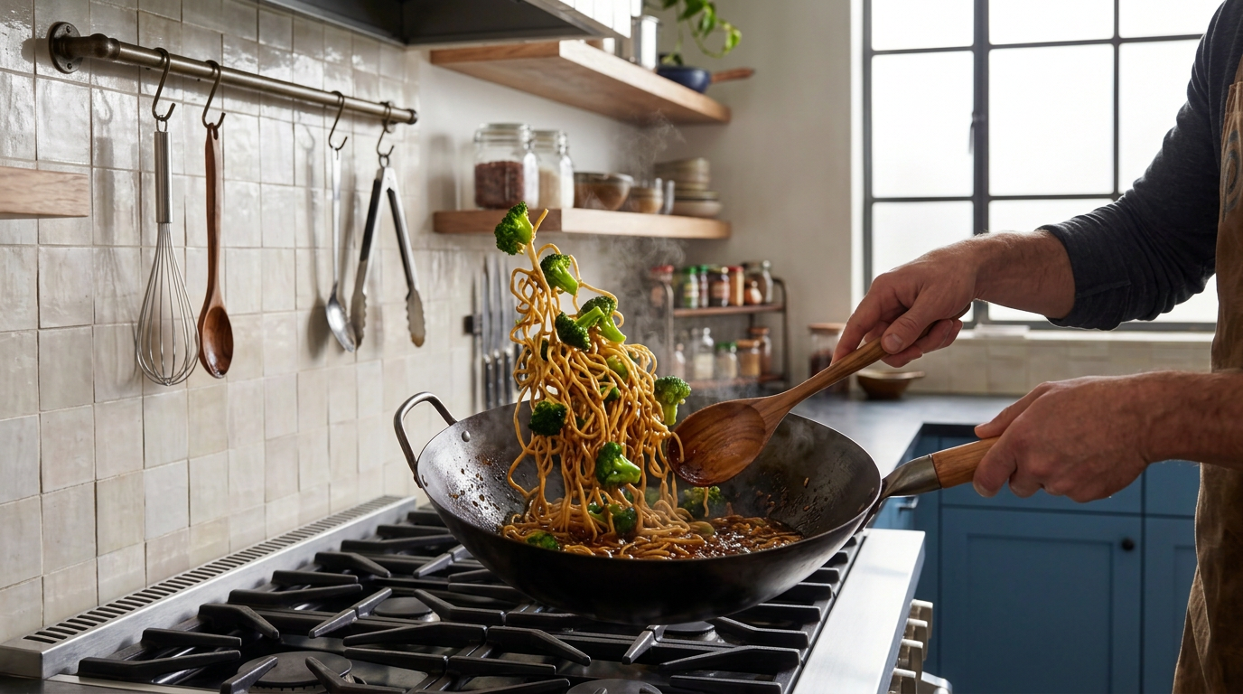 Recipe section image for Noedels met knapperige broccoli en geroosterde cashewnoten