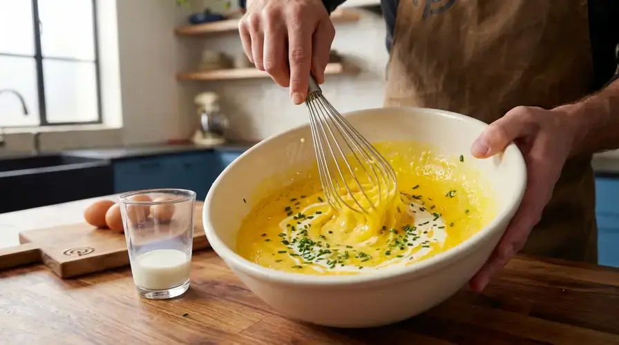 Recipe section image for Luchtige frittata met groene asperges en geitenkaas