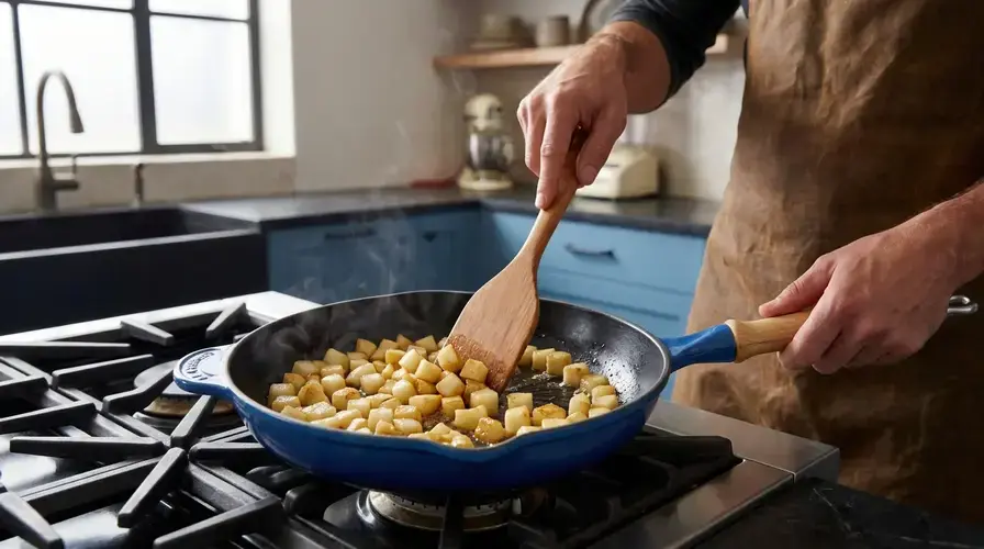 Recipe section image for Gnocchi in een romige saus van blauwe kaas en peer
