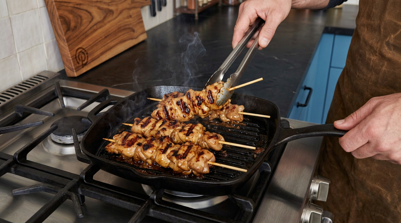 Recipe section image for Aziatische kipspiesjes met gember van de grill
