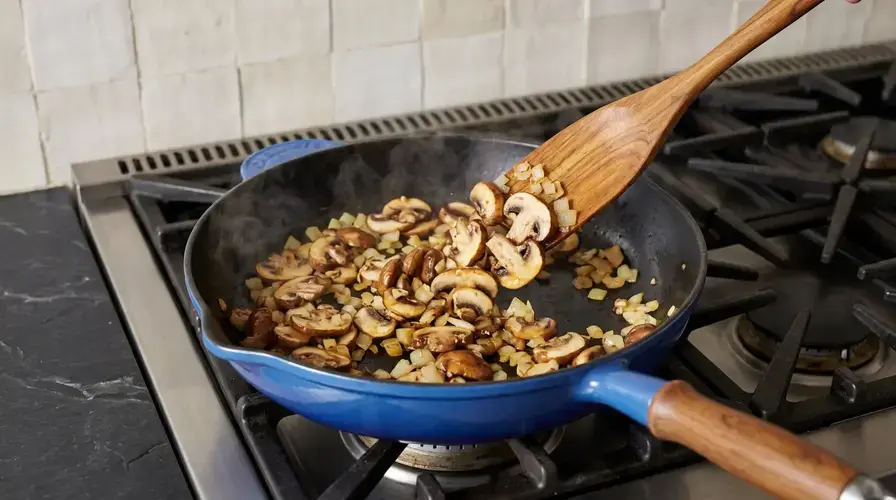 Recipe section image for Frittata met kastanjechampignons en truffelolie