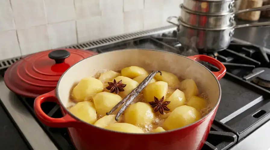 Recipe section image for Zelfgemaakte appelmoes met vanille en steranijs