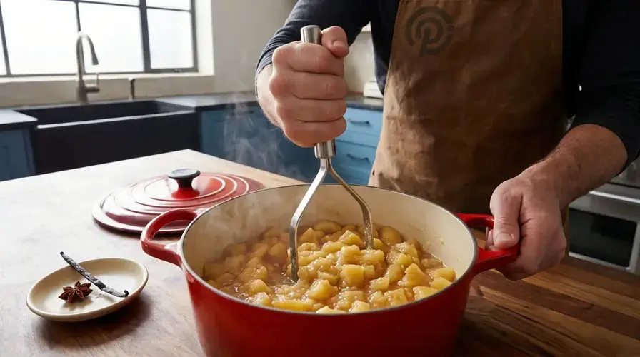 Recipe section image for Zelfgemaakte appelmoes met vanille en steranijs