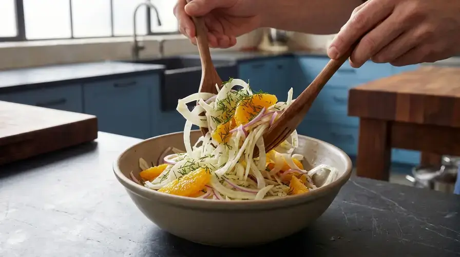 Recipe section image for Zeebaars met een frisse salade van venkel en sinaasappel