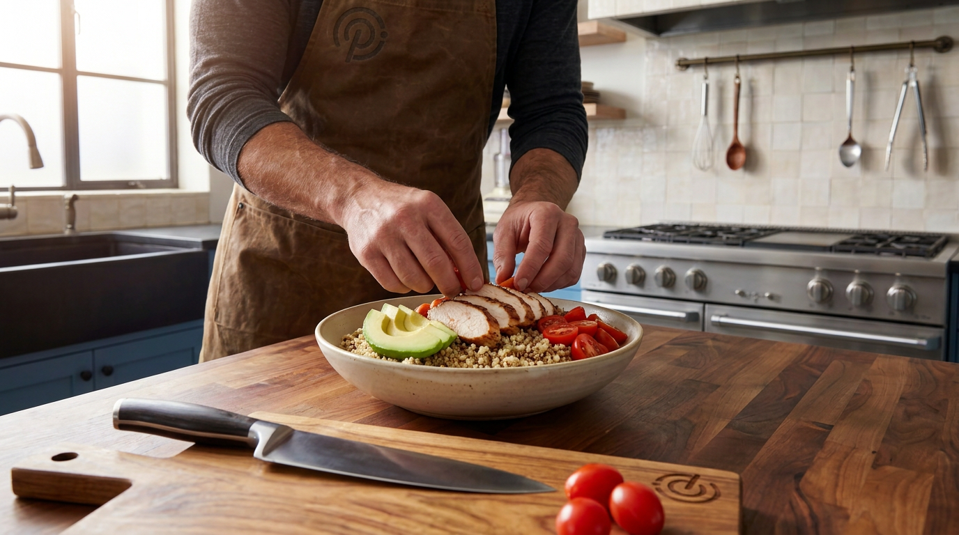 Recipe section image for Kleurrijke bowl met quinoa, avocado en gerookte kip