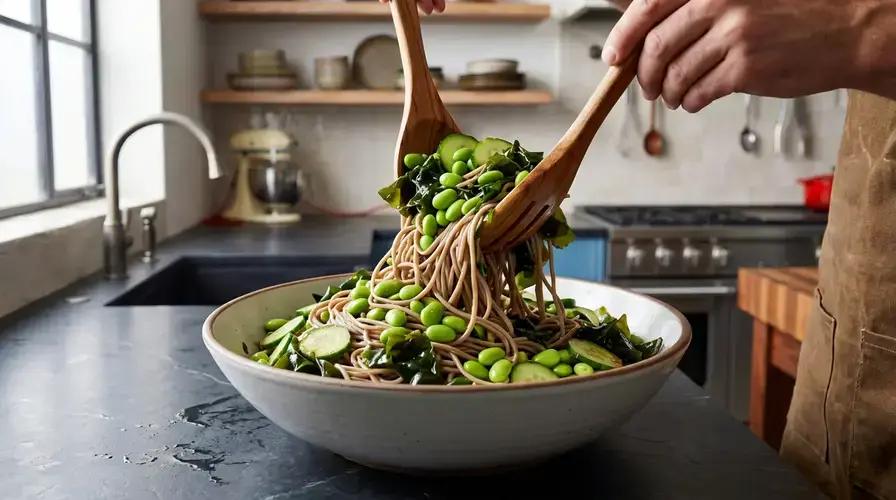 Recipe section image for Maak zelf een frisse bowl met soba noedels en wakame