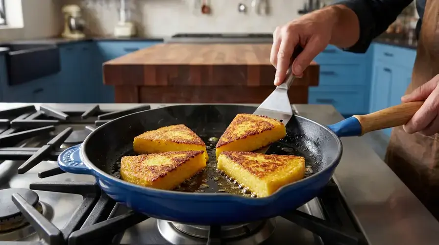 Recipe section image for Gegrilde Polenta met Tomatensaus en Olijven