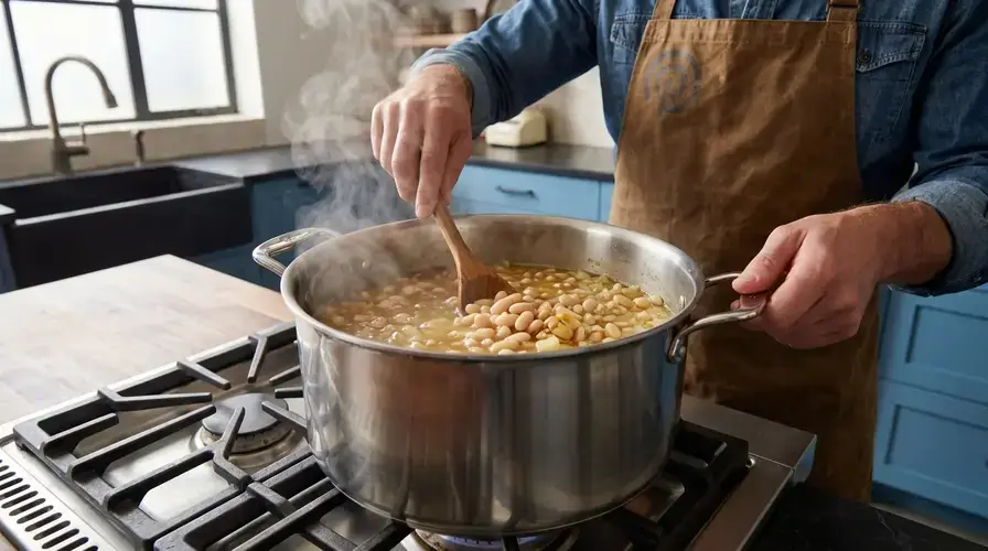 Recipe section image for Romige soep van geroosterde knoflook en witte bonen