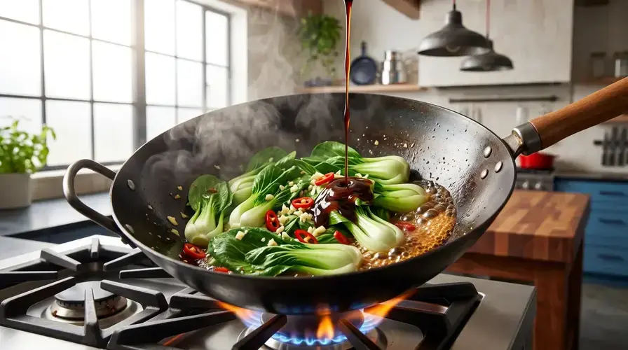Recipe section image for Snelle rijst met gewokte biefstuk en verse paksoi