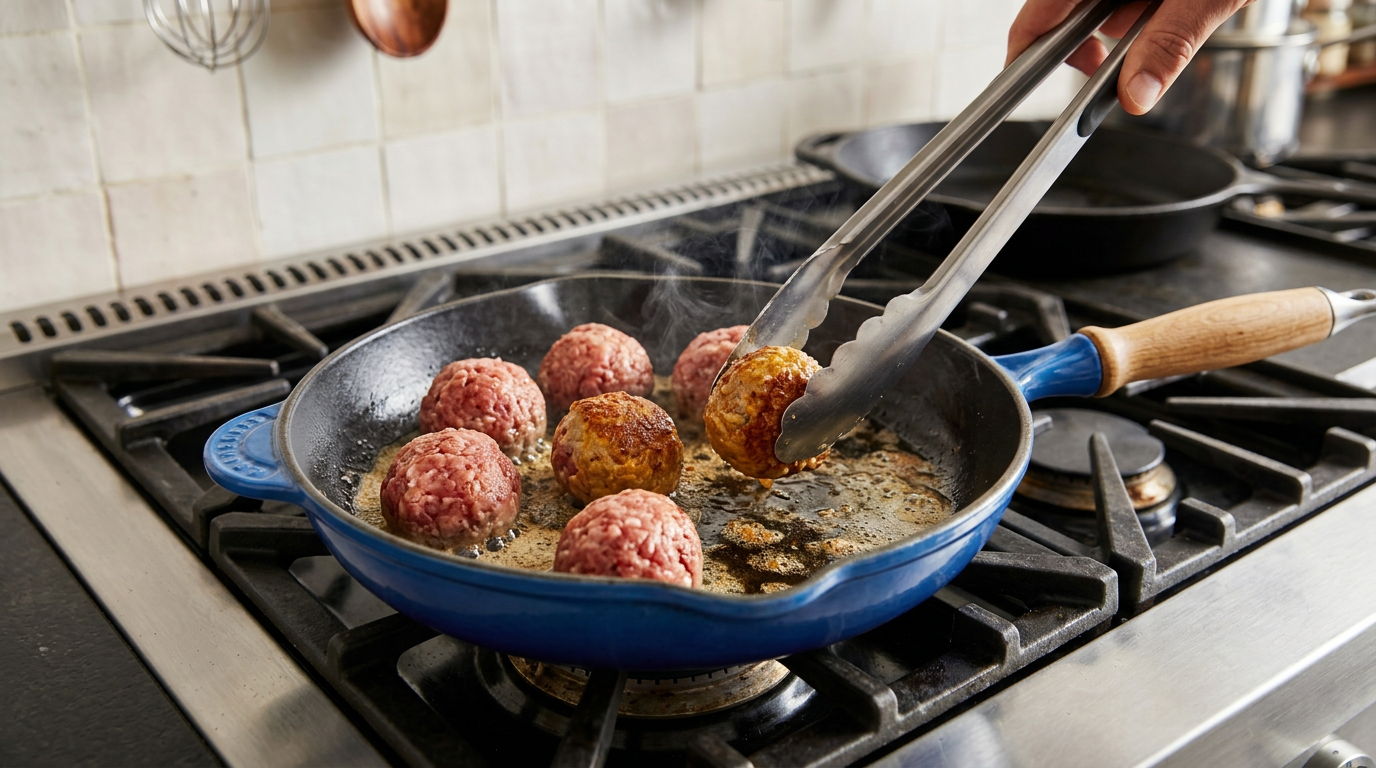 Recipe section image for Gehaktballetjes in een stroperige honing-mosterdsaus
