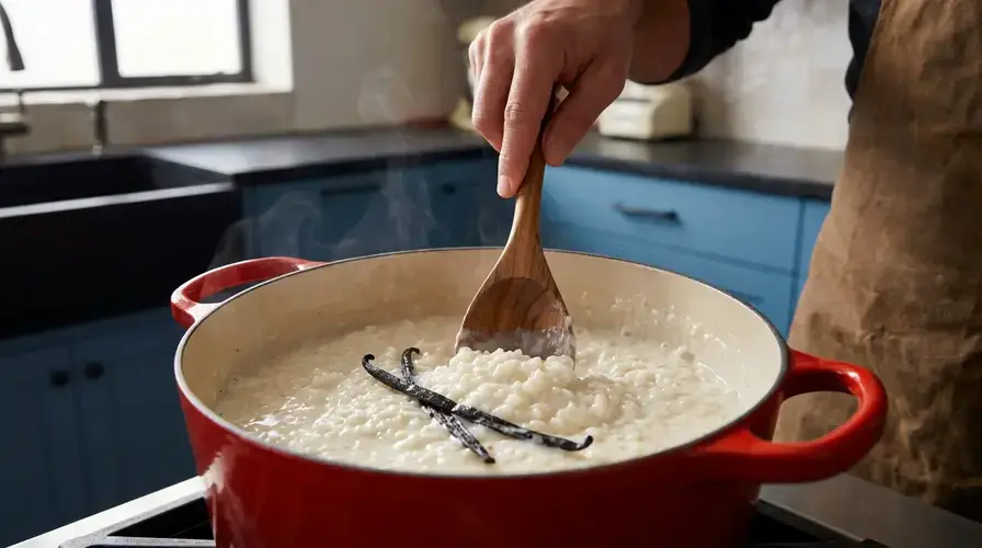 Recipe section image for Zelf klassieke rijstebrij maken met warme kersen
