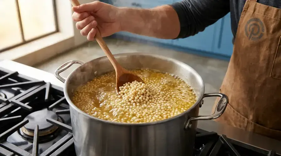 Recipe section image for Kleurrijke bowl met parelcouscous, tomaat en feta