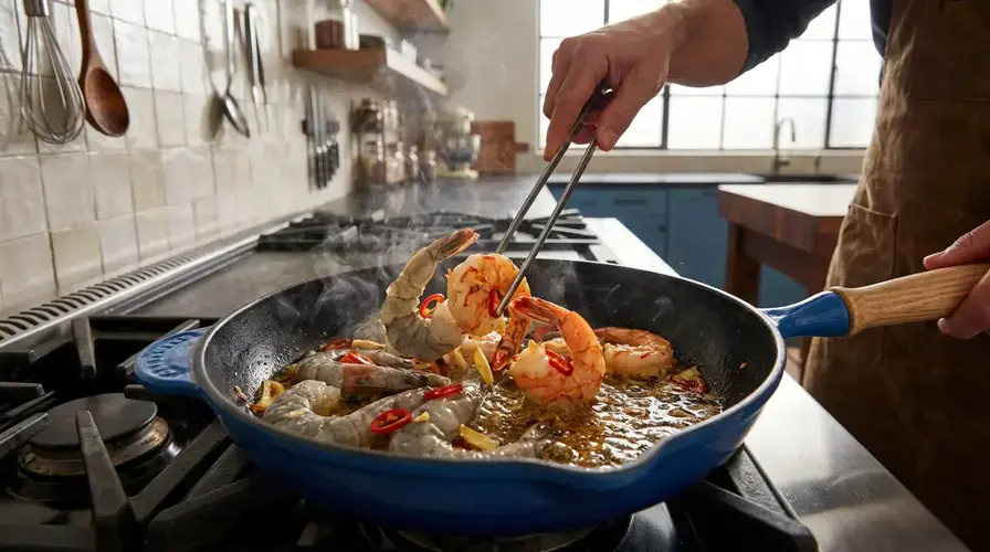 Recipe section image for Klassieke Spaanse knoflookgarnalen met rode peper en peterselie