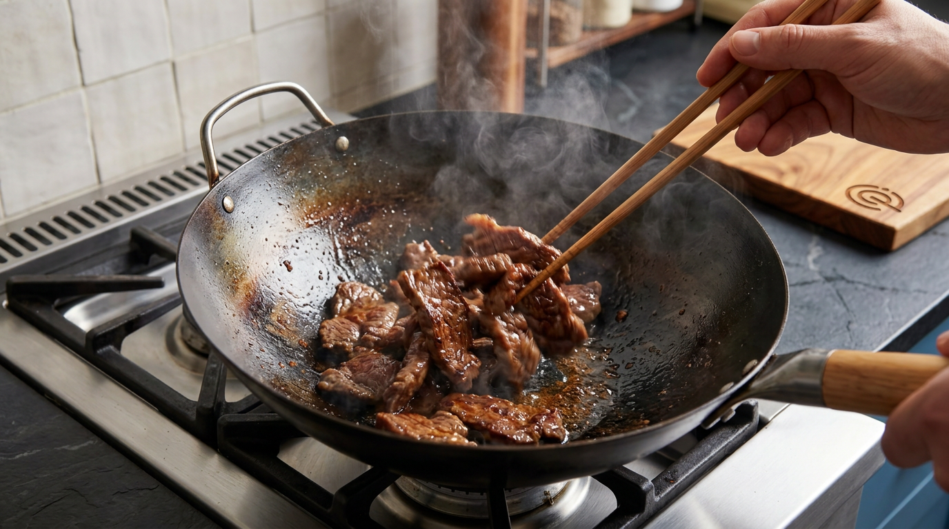 Recipe section image for Snelle noedels met biefstuk en knapperige paksoi
