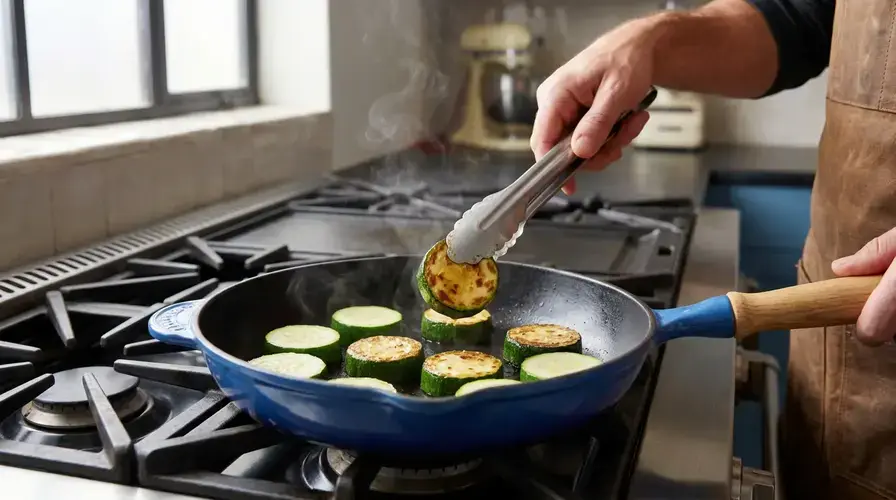 Recipe section image for Gegrilde courgettesalade met verse munt en feta