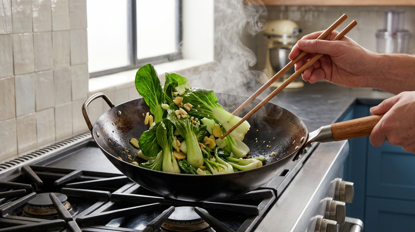 Recipe section image for Voedzame Bowl met Zwarte Rijst en Gewokte Paksoi