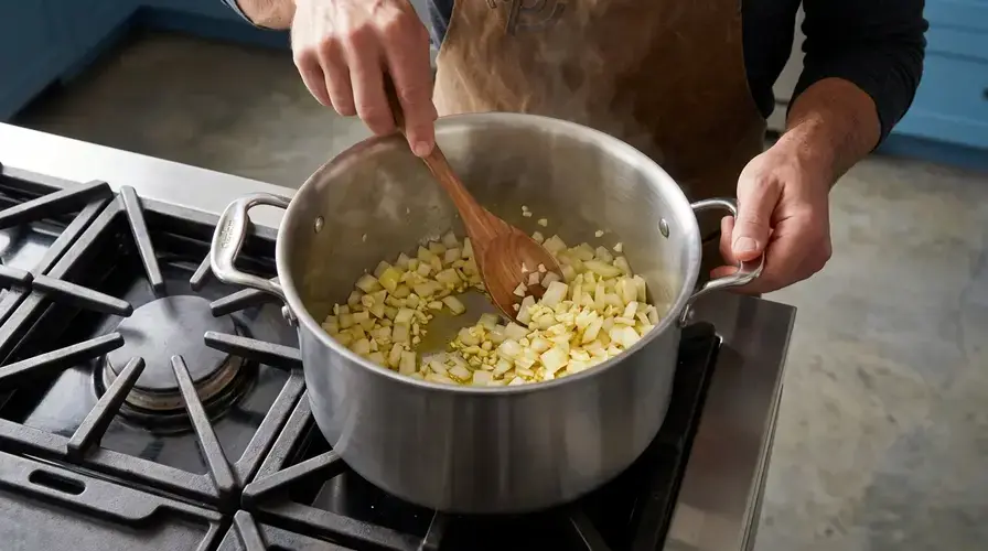 Recipe section image for Romige Doperwtensoep met Feta en Verse Munt