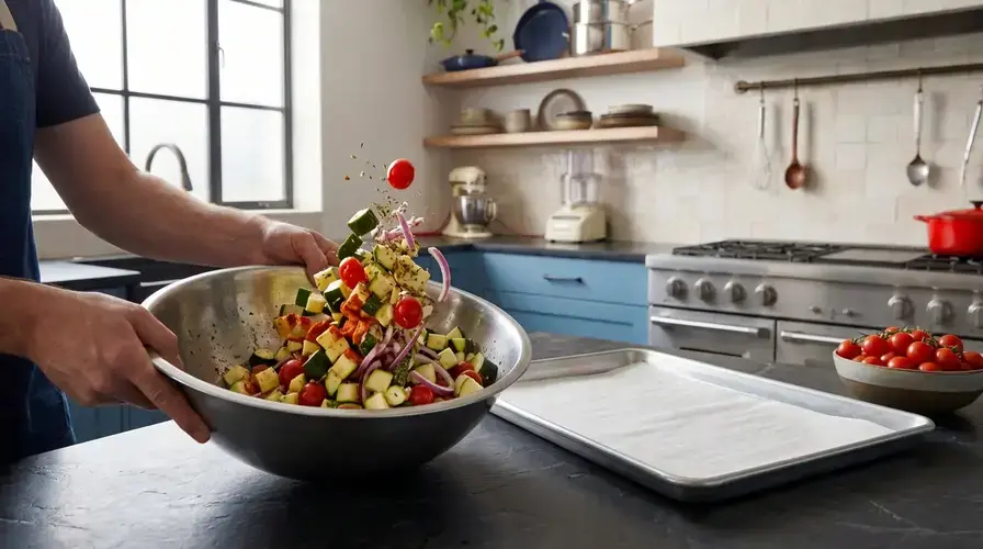 Recipe section image for Kip uit de oven met groenten in een papillot