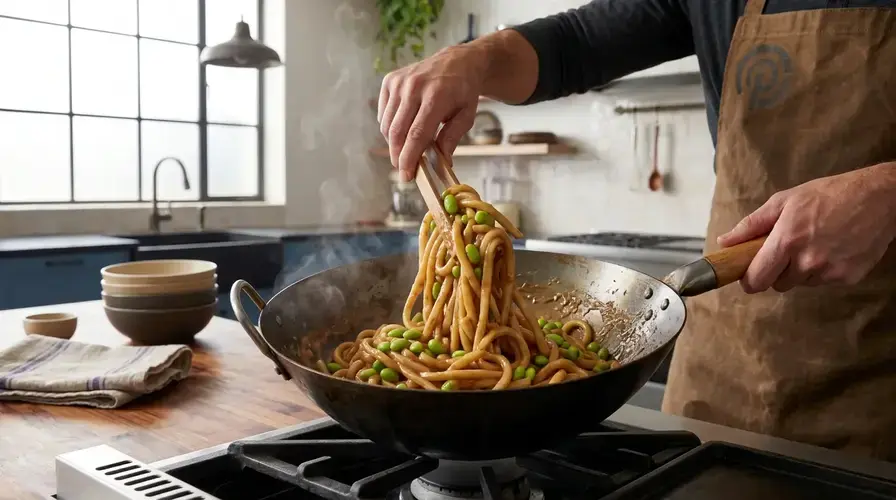 Recipe section image for Snelle Udon Noedels met Sesam-Pindasaus