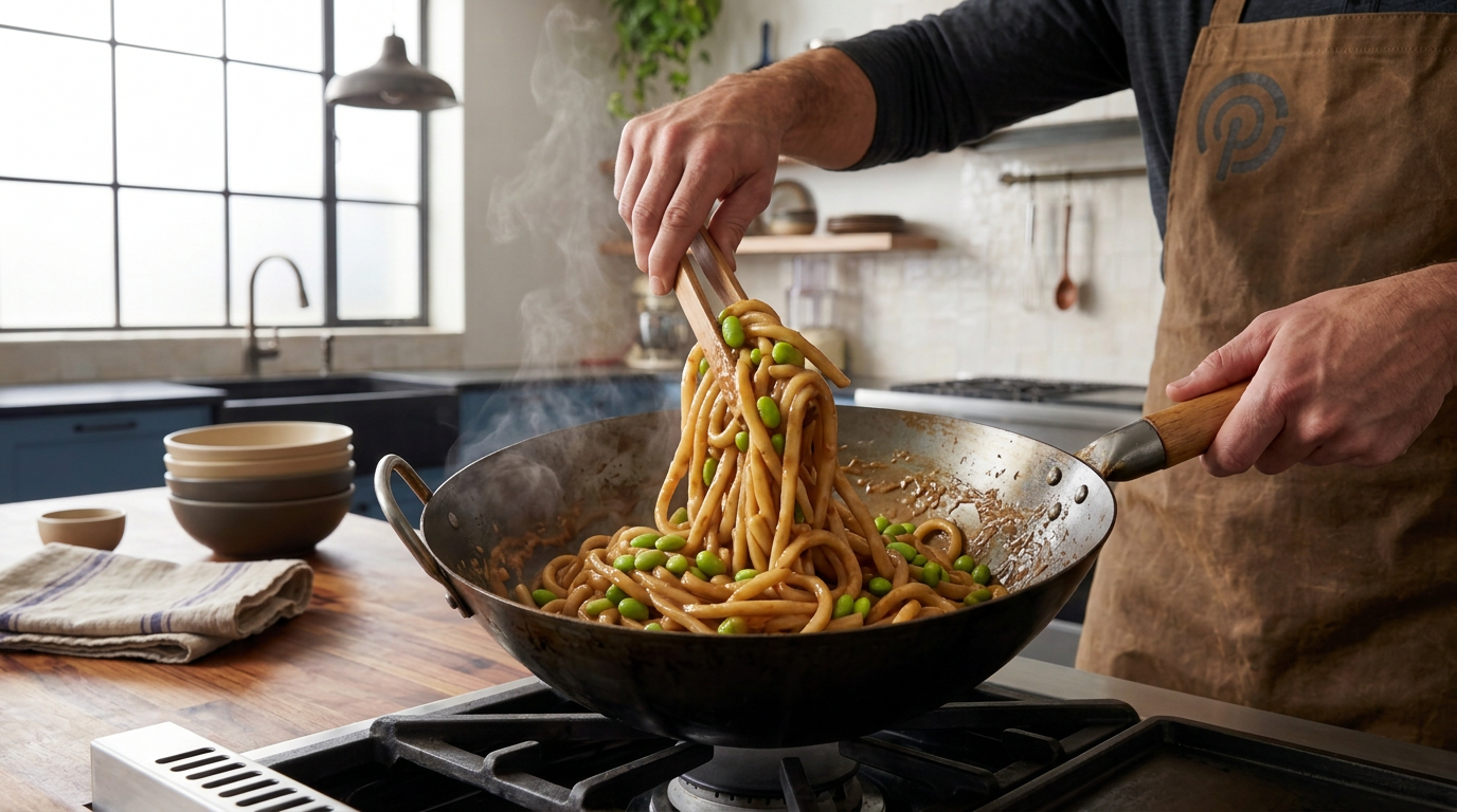Recipe section image for Snelle Udon Noedels met Sesam-Pindasaus