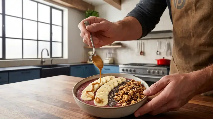 Recipe section image for Romige smoothiebowl met banaan en pindakaas