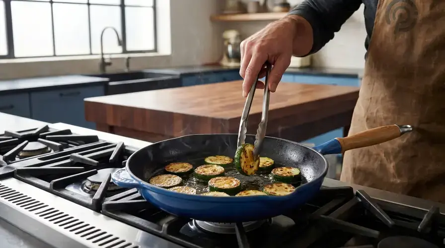 Recipe section image for Zomerse pastasalade met gegrilde courgette en citroendressing