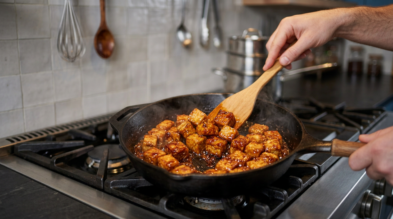 Recipe section image for Voedzame Rijstbowl met Tempeh en Gewokte Groenten
