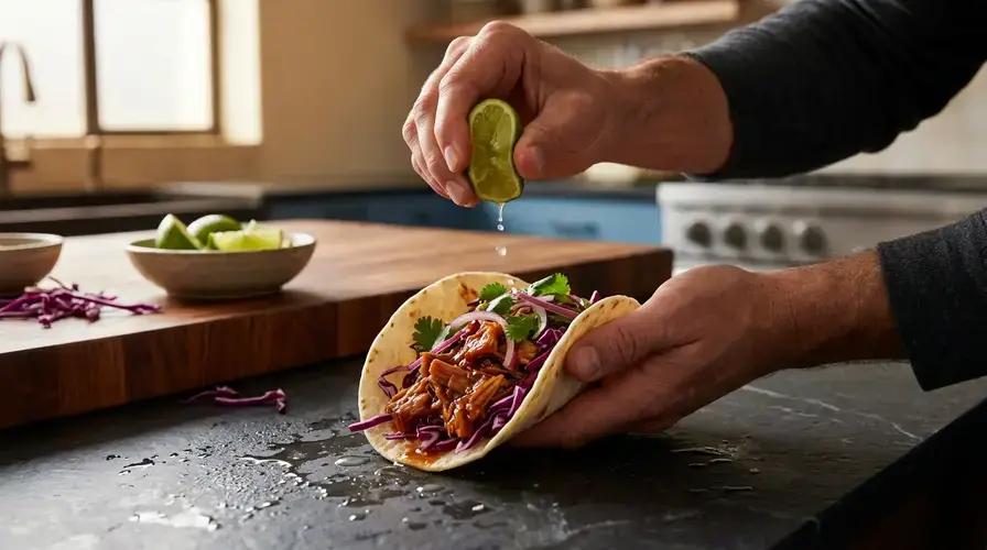 Recipe section image for Taco's met pulled jackfruit en limoen