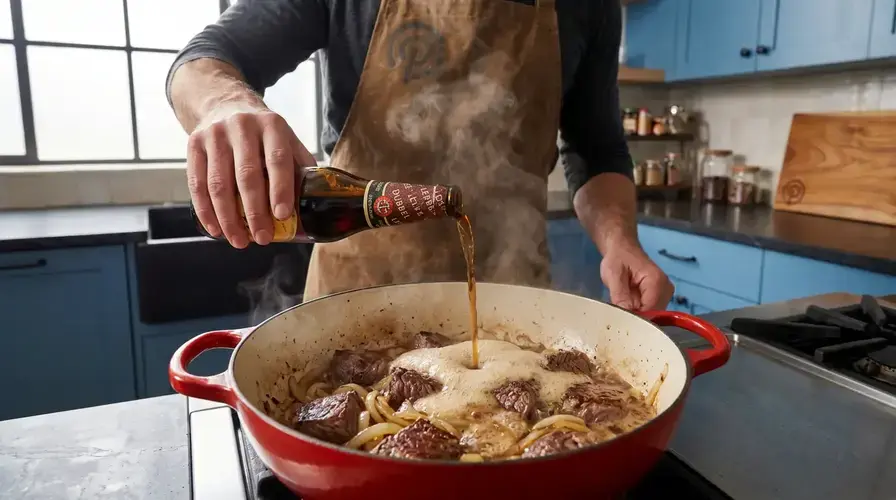 Recipe section image for Runderstoof met bier en zilveruitjes