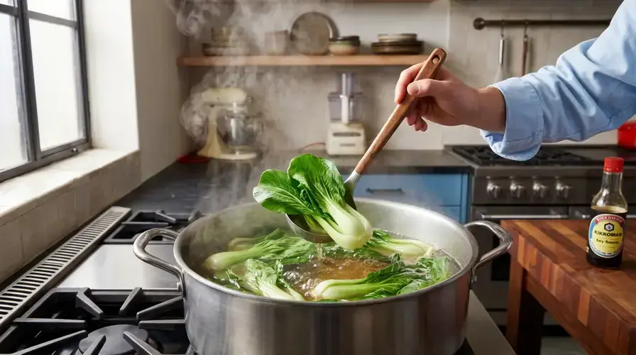 Recipe section image for Snelle noedelsoep met gember en verse paksoi