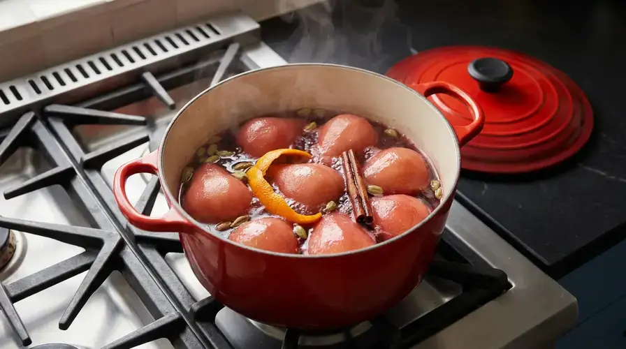 Recipe section image for Gestoofde peren met kardemom en yoghurt