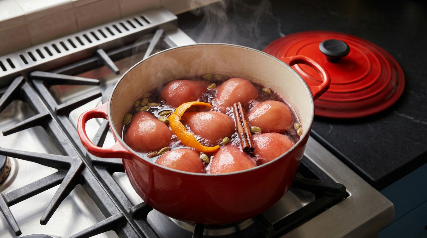 Recipe section image for Gestoofde peren met kardemom en yoghurt