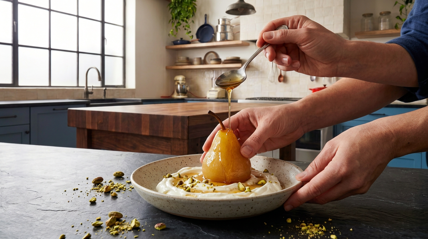 Recipe section image for Gestoofde peren met kardemom en yoghurt