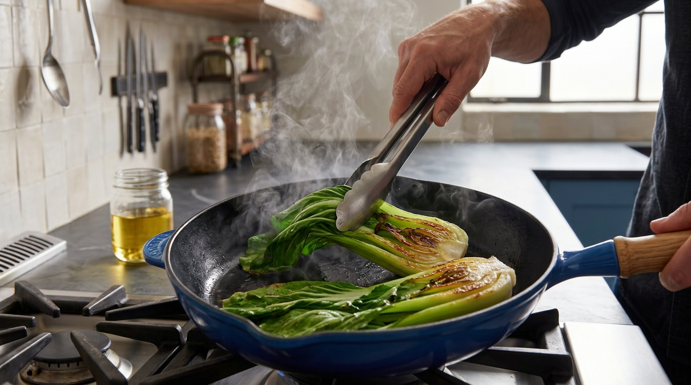Recipe section image for Gegrilde paksoi met sesamdressing