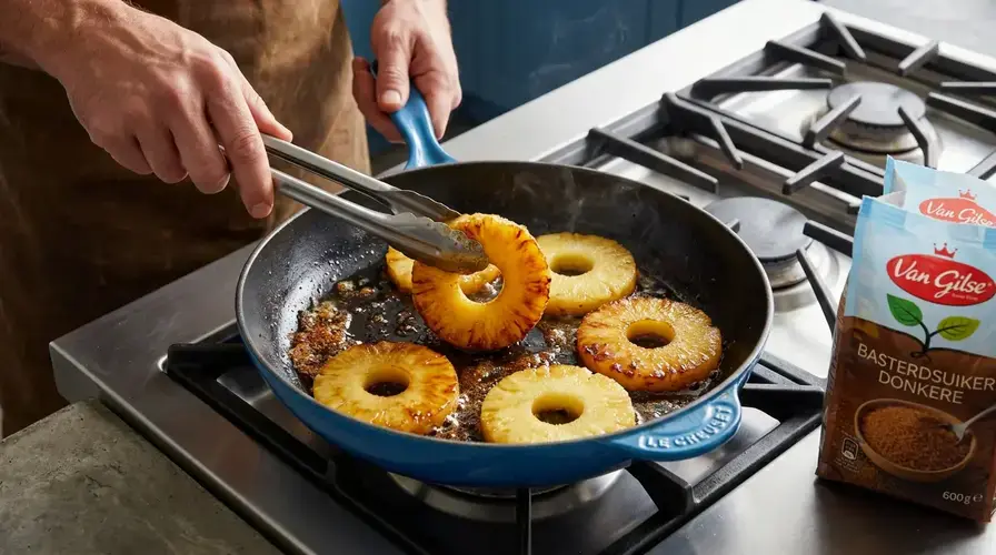 Recipe section image for Gegrilde ananas met kokosroom uit de pan