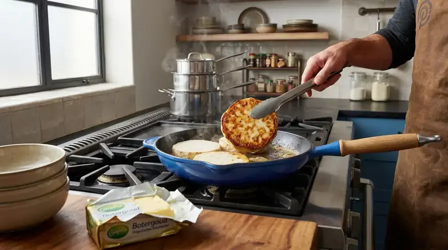Recipe section image for Knolselderijsteaks met romige champignonsaus en verse tijm